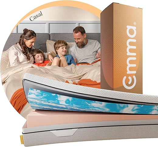 Colchão Casal Emma Duo Comfort – 10 anos de garantia, conforto de dupla face e suporte ideal para o seu corpo – 138x188cm.