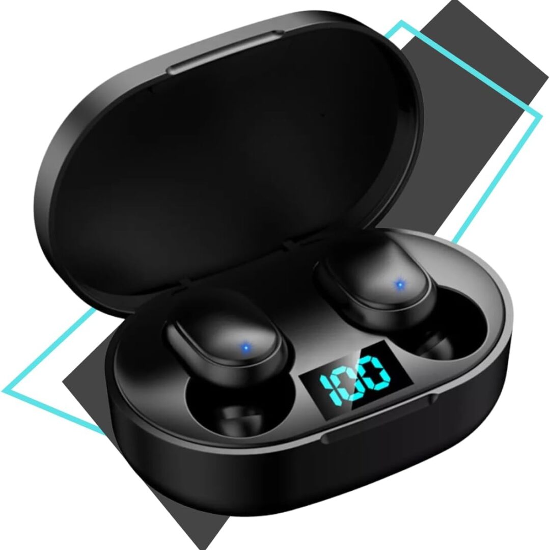 Fone de Ouvido Bluetooth Foninho Sem Fio Wireless 5.1 Duplo Com Visor Premium Compatível Com Iphone Android