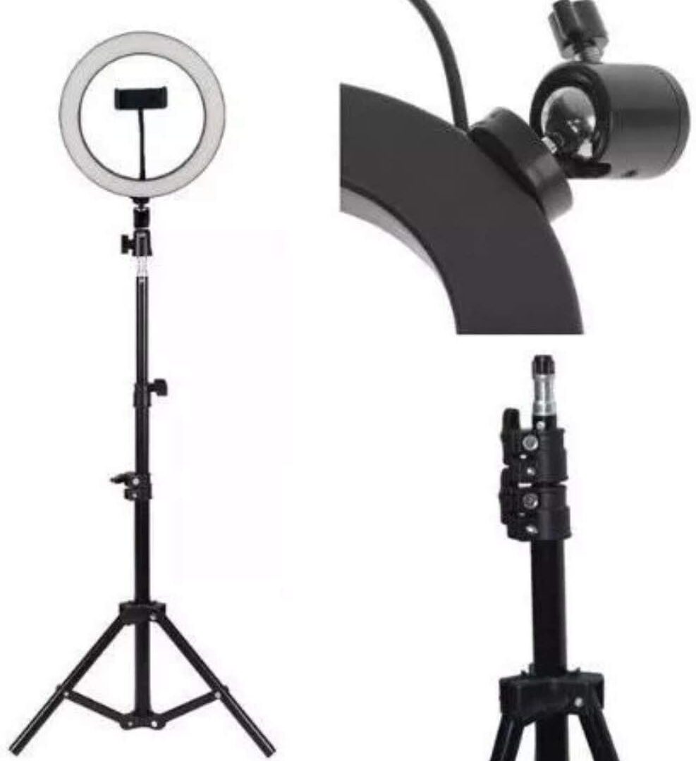 Kit Completo Ring Light Com Tripé Dimmer Youtuber Selfie Pro