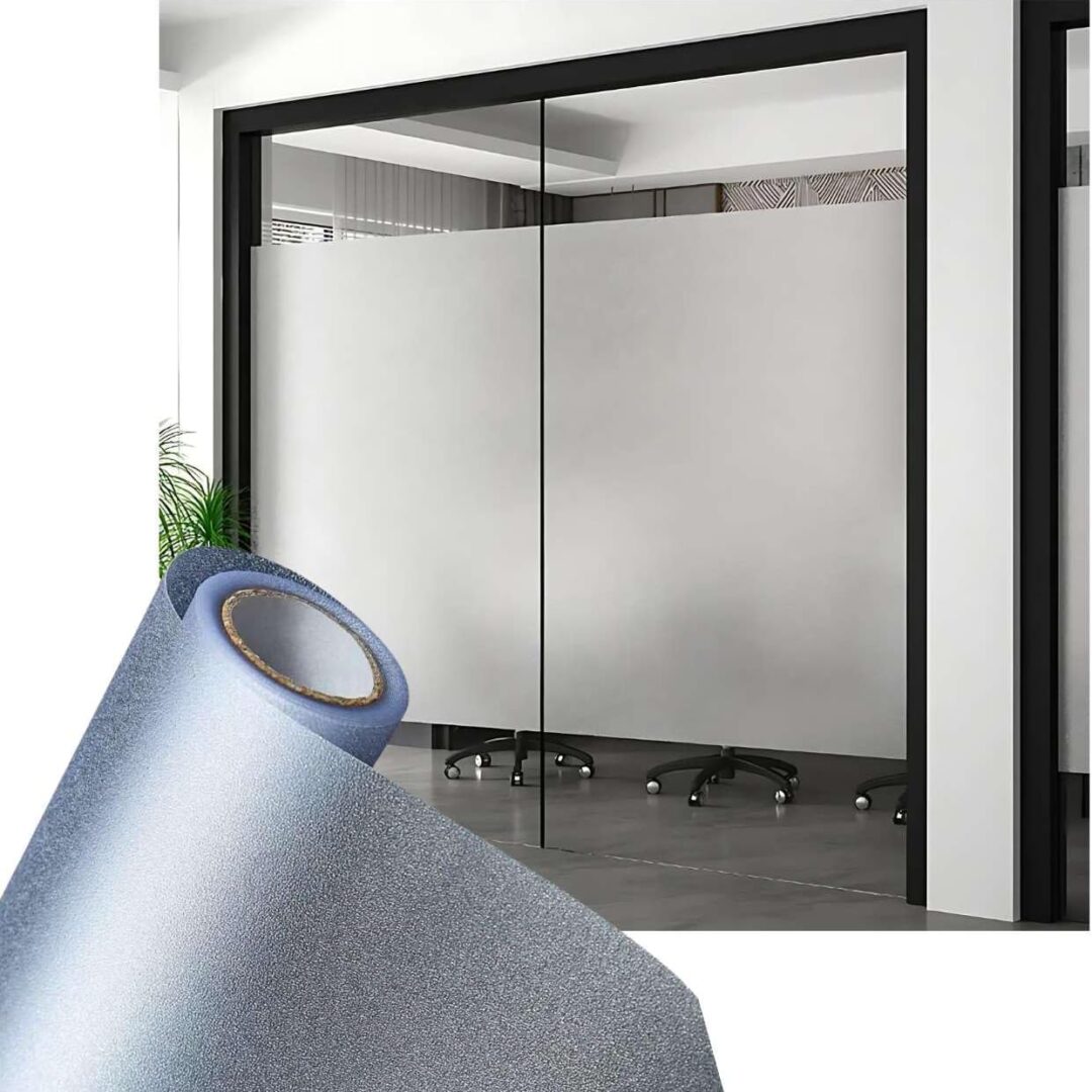 Película Adesiva Impermeável Jateada P/Vidro Janela Porta Box Lavável 2m x 1m