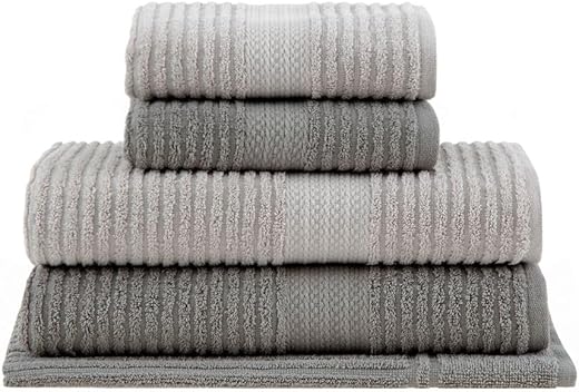 Jogo de toalhas Buddemeyer Doris Banho Cinza Claro/Cinza 5 peças