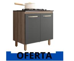 Balcão Armário Cooktop 4 Bocas Com 2 Portas E Prateleira Multiuso Para Cozinha Compacta