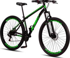 Bicicleta Aro 29 Aço Carbono Ksvj Freios Disco Suspensão 21v