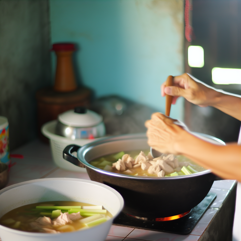 Receita de sopa de frango simples